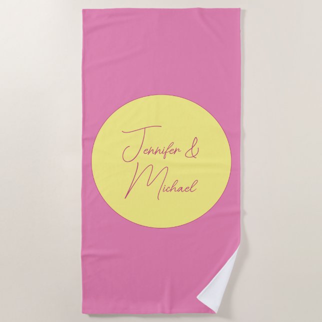Trendy Minimalist Modern Plain Simple Pastel Colou Beach Towel (Front)