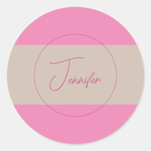Trendy Minimalist Modern Plain Simple Pastel Colou Classic Round Sticker