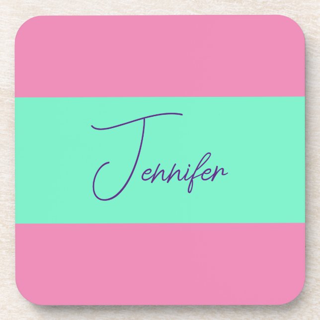 Trendy Minimalist Modern Plain Simple Pastel Colou Coaster (Front)