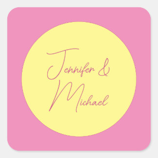 Trendy Minimalist Modern Plain Simple Pastel Colou Square Sticker