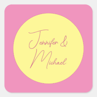 Trendy Minimalist Modern Plain Simple Pastel Colou Square Sticker