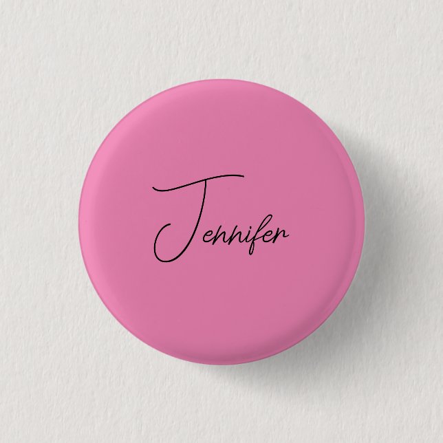 Trendy Minimalist Modern Plain Simple Pink Colour 3 Cm Round Badge (Front)