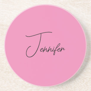 Trendy Minimalist Modern Plain Simple Pink Colour Coaster