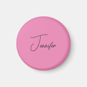 Trendy Minimalist Modern Plain Simple Pink Colour Magnet