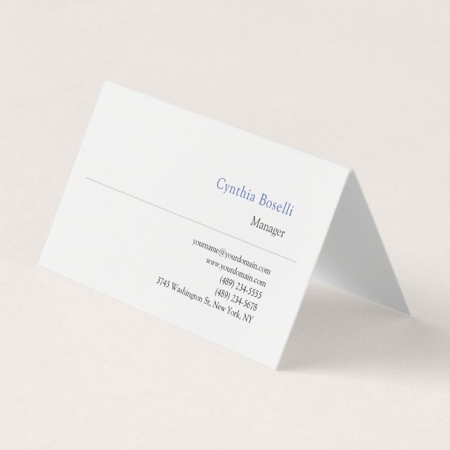 Trendy Minimalist Modern Plain Simple Template Business Card (Front)