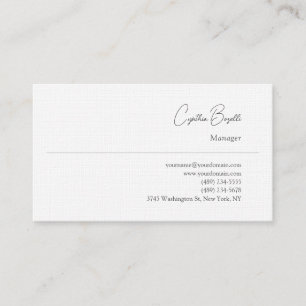 Trendy Minimalist Modern Plain Simple Template Business Card