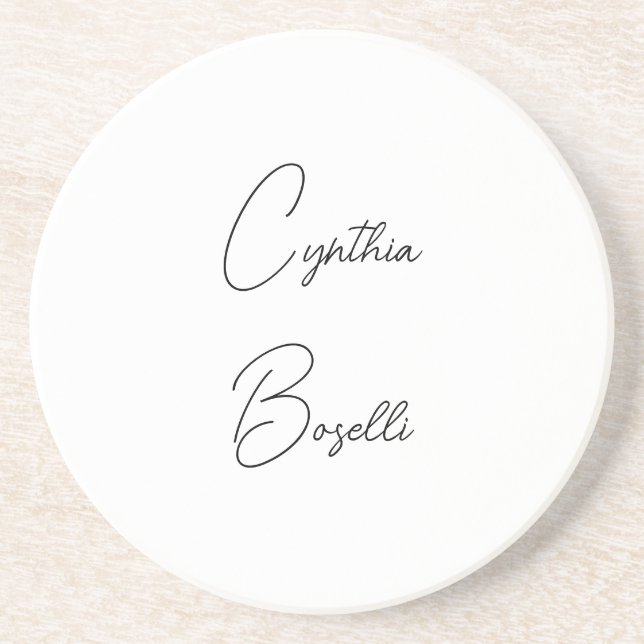 Trendy Minimalist Modern Plain Simple Template Coaster (Front)