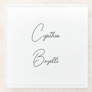 Trendy Minimalist Modern Plain Simple Template Glass Coaster