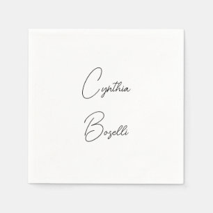 Trendy Minimalist Modern Plain Simple Template Napkin