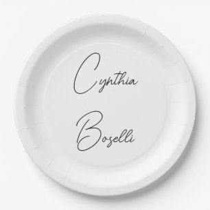 Trendy Minimalist Modern Plain Simple Template Paper Plate