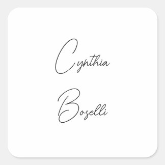 Trendy Minimalist Modern Plain Simple Template Square Sticker