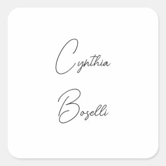 Trendy Minimalist Modern Plain Simple Template Square Sticker