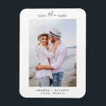 Trendy Minimalist Photo Wedding Announcement Magnet<br><div class="desc">Modern Save The Date design features what's most important: your awesome photo with a touch of modern calligraphy.  Easily customise front and back of card with your personal details.</div>