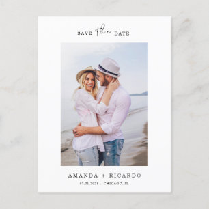 Trendy Minimalist Photo Wedding Announcement Postcard