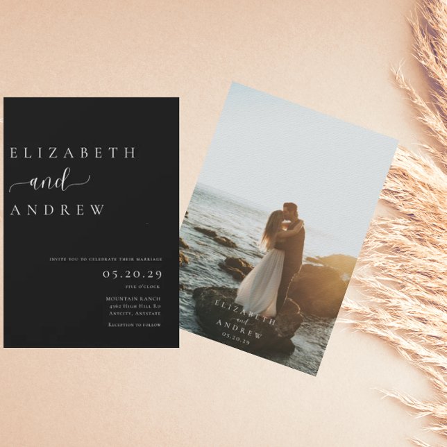Trendy Minimalist Photo Wedding Invitations (Creator Uploaded)