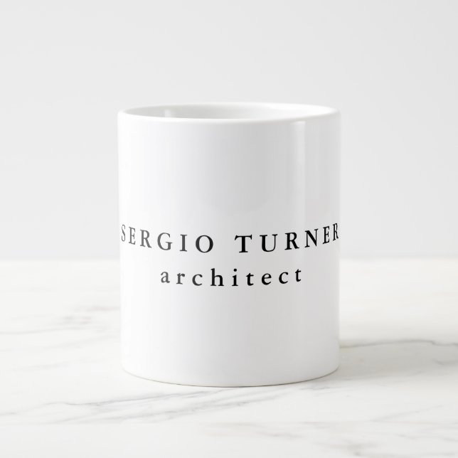 Trendy Minimalist Professional Large Coffee Mug (Front)