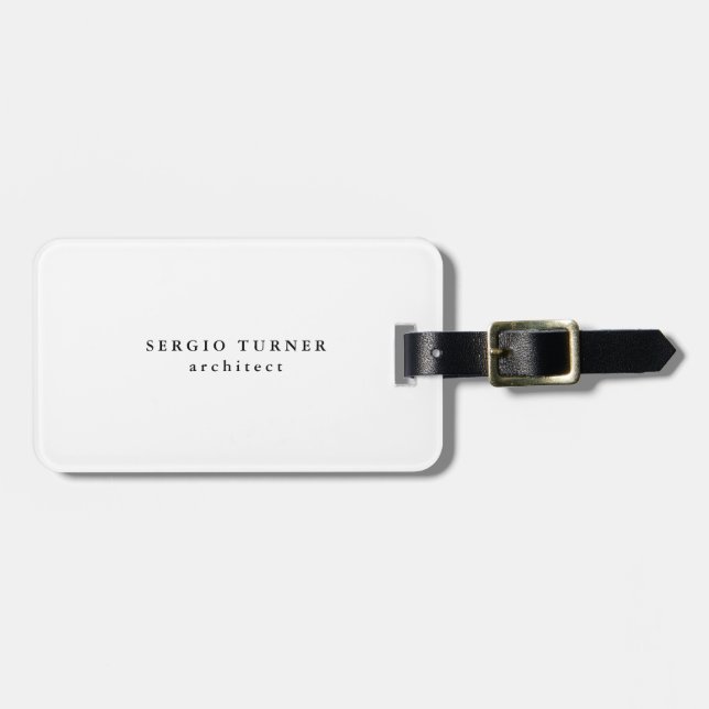 Trendy Minimalist Professional Luggage Tag (Front Horizontal)