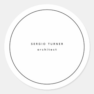 Trendy Minimalist Professional Plain Classic Round Sticker