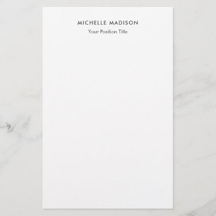 Trendy Minimalist Professional Plain Stationery
