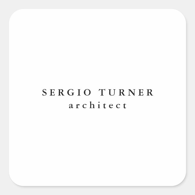 Trendy Minimalist Professional Square Sticker (Front)
