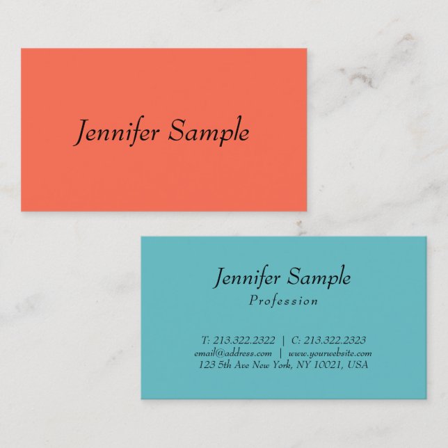 Trendy Minimalist Template Modern Elegant Design Business Card (Front/Back)