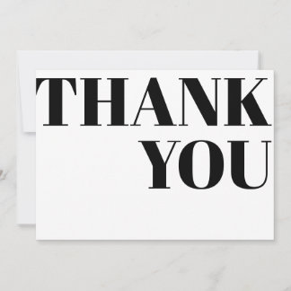 Trendy Minimalist Typographic Thank You Card