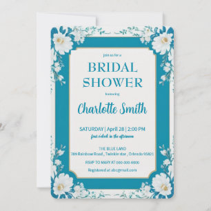 Trendy minimalist vintage antique bridal shower invitation