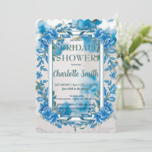 Trendy minimalist vintage antique bridal shower save the date