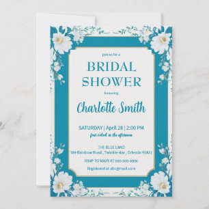 Trendy minimalist vintage antique bridal shower save the date
