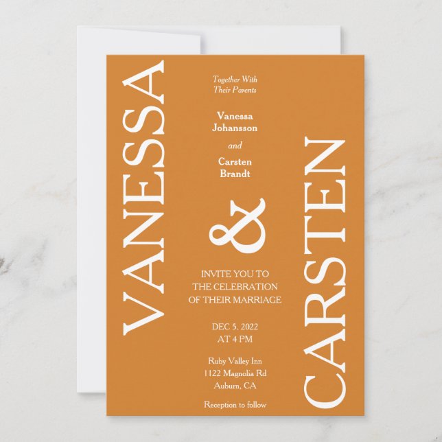Trendy Minimalist Wedding Invitation (Front)