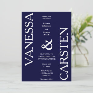 Trendy Minimalist Wedding Invitation