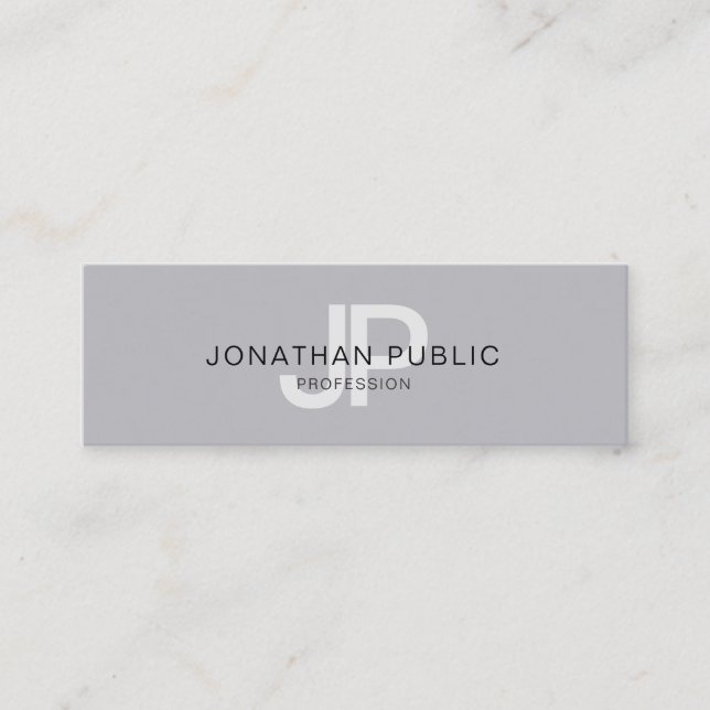 Trendy Minimalistic Chic Design Monogram Modern Mini Business Card (Front)