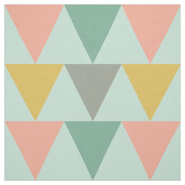 Trendy Mint Geometric Triangle Pattern Fabric (Swatch)
