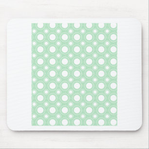 Trendy Mint Green Polka Dots Mouse Mat