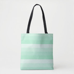 Trendy Mint Green Stripes Design Modern Template Tote Bag