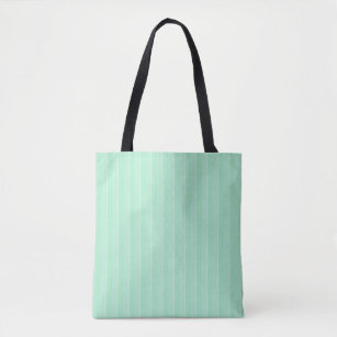 Trendy Mint Green White Striped Modern Template Tote Bag