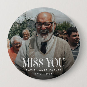 Trendy Miss You' Memorial Photo 10 Cm Round Badge