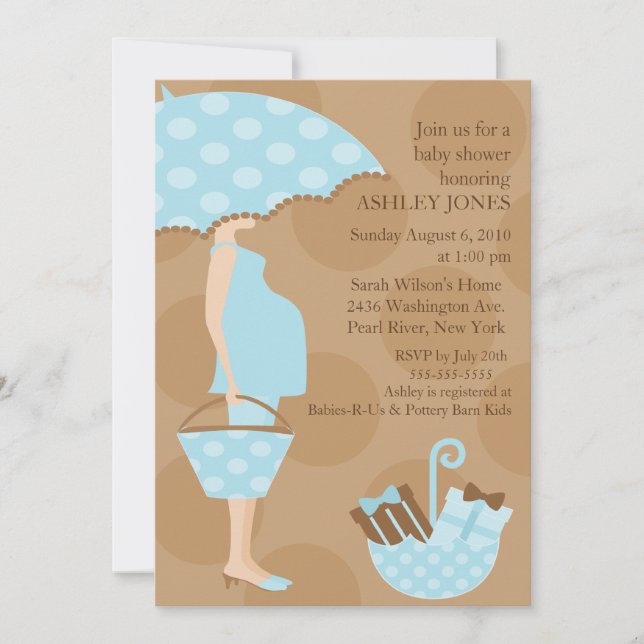 Trendy Mod Mum Boy Baby Shower Invitation (Front)