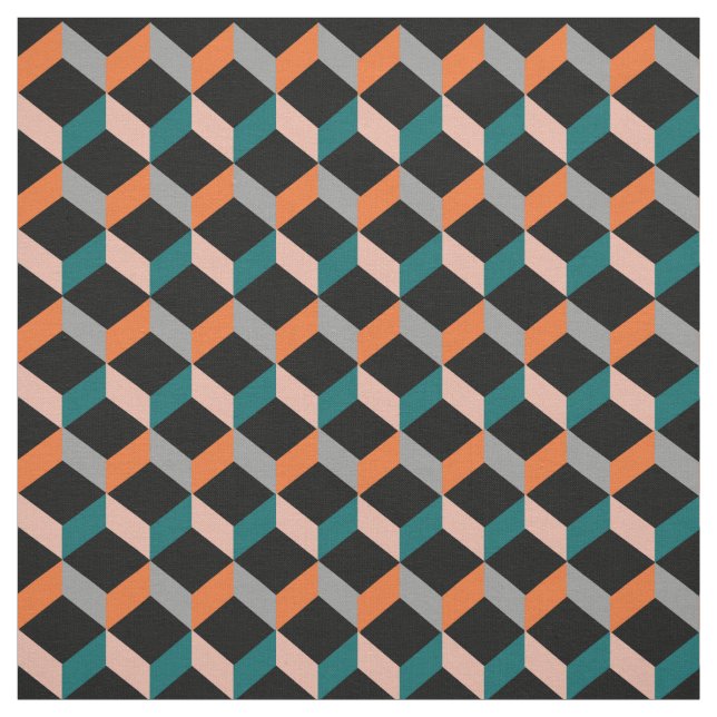 Trendy Modern 3D Optical Illusion Patterned Print Fabric (Swatch)