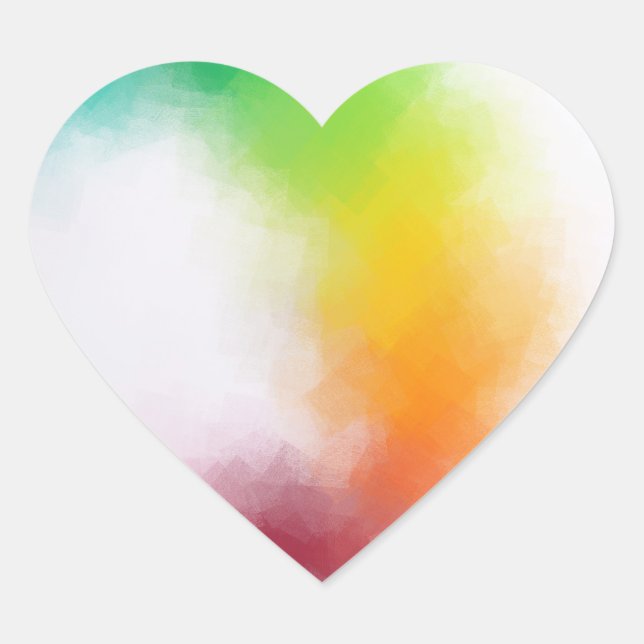 Trendy Modern Abstract Art Colourful Blank Templat Heart Sticker (Front)