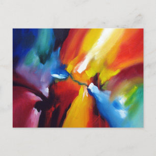 Trendy Modern Abstract Expressionism Painting Postcard