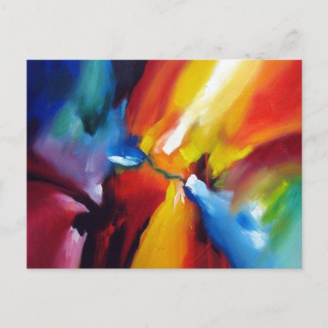 Trendy Modern Abstract Expressionism Painting Postcard (Front)
