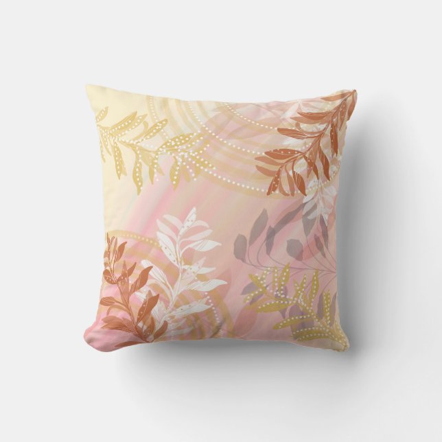 Trendy Modern Abstract Floral botanical Cushion (Front)