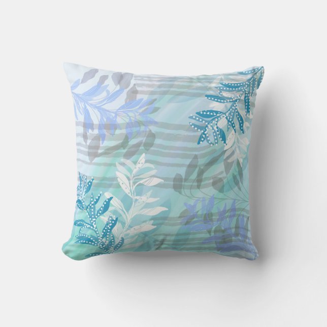 Trendy Modern Abstract Floral botanical Cushion (Front)