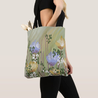 Trendy Modern Abstract Floral Tote Bag