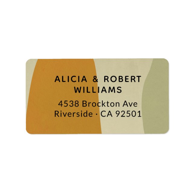 Trendy Modern Abstract Minimalist Simple Wedding Label (Front)
