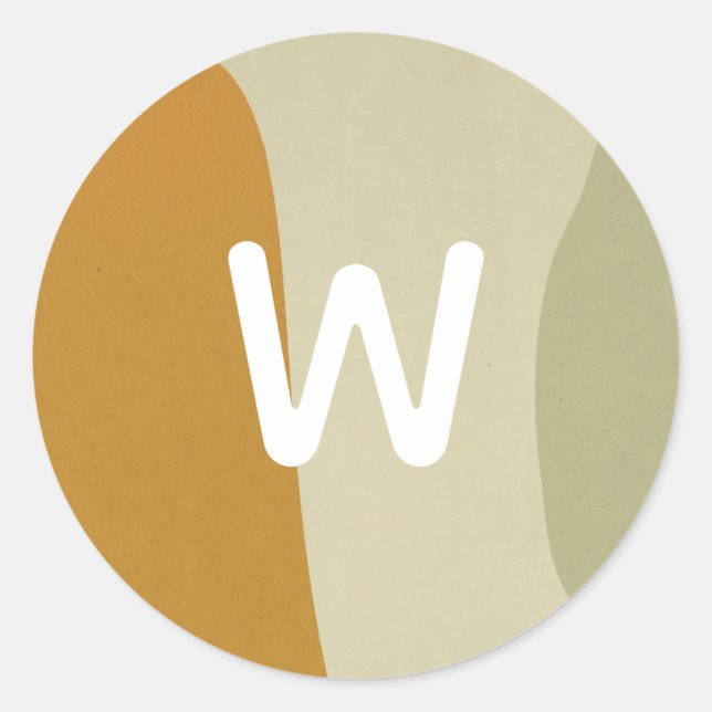 Trendy Modern Abstract Monogram Minimalist Simple Classic Round Sticker (Front)