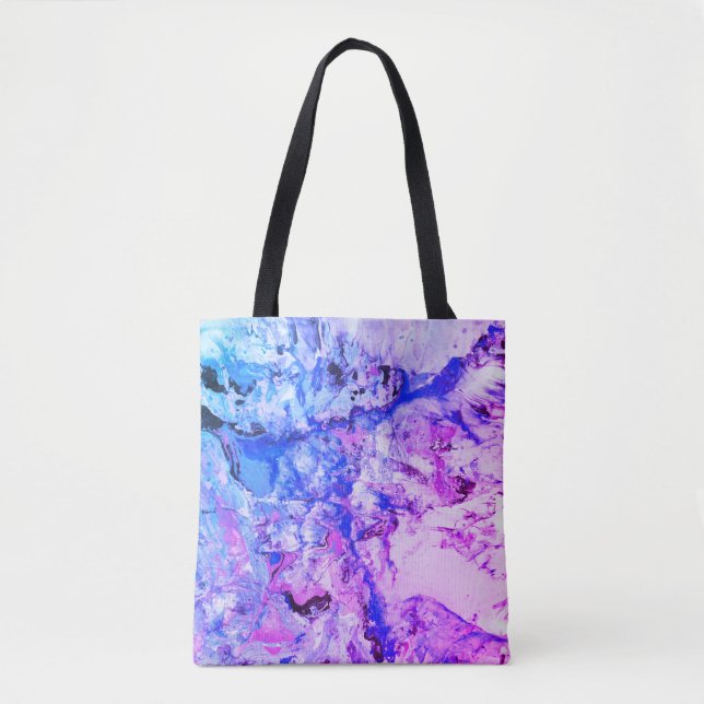 Trendy Modern Abstract Pink Red Purple Blue Green Tote Bag (Front)