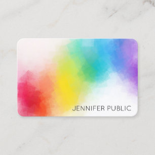 Trendy Modern Abstract Rainbow Colours Template Business Card