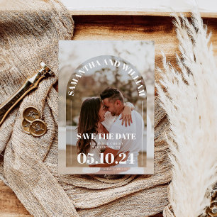 Trendy Modern Arch Photo Wedding Save The Date